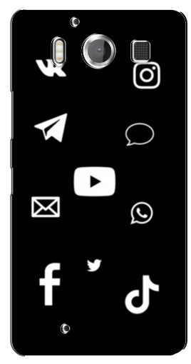 Чехол с принтом «Белые иконки» для Microsoft Lumia 950