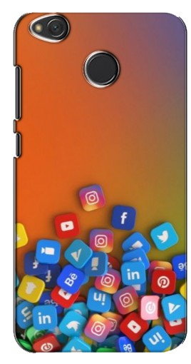 Чехол с принтом «Иконки соц сетей» для Xiaomi Redmi 4X