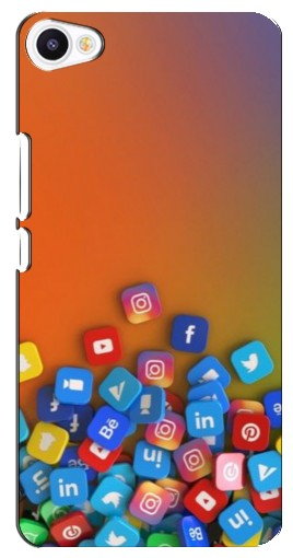 Чехол с печатью «Иконки соц сетей»  для Meizu U30