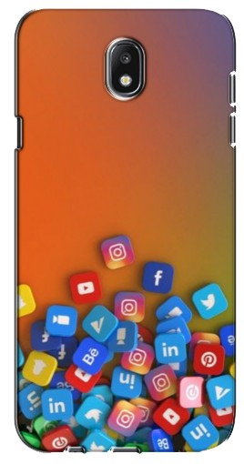 Чехол с печатью «Иконки соц сетей»  для Samsung Galaxy J7 2017 (J730F европейская версия)