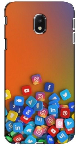 Чехол с принтом «Иконки соц сетей» для Samsung Galaxy J3 2017 (J330FN европейская версия)