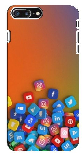 Силиконовый чехол с изображением «Иконки соц сетей» для iPhone 8 Plus