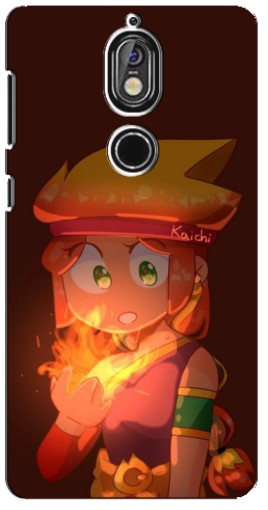 Чехол с картинкой "Amber с огнем" для Nokia 7