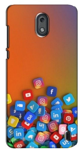 Чехол с картинкой «Иконки соц сетей» для Nokia 2