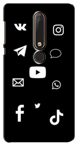 Чехол с принтом «Белые иконки» для Nokia 6 2018